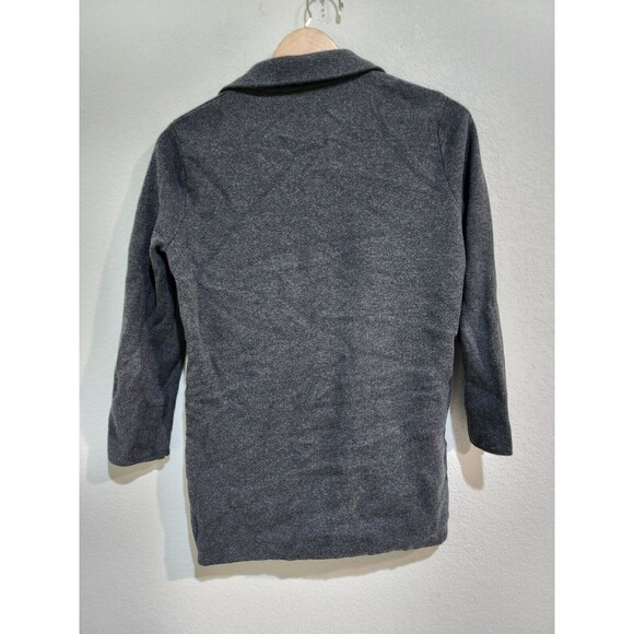 J. Crew Medium Sweater Blazer Sophie Open Front 100% Cotton Gray - Picture 2 of 6
